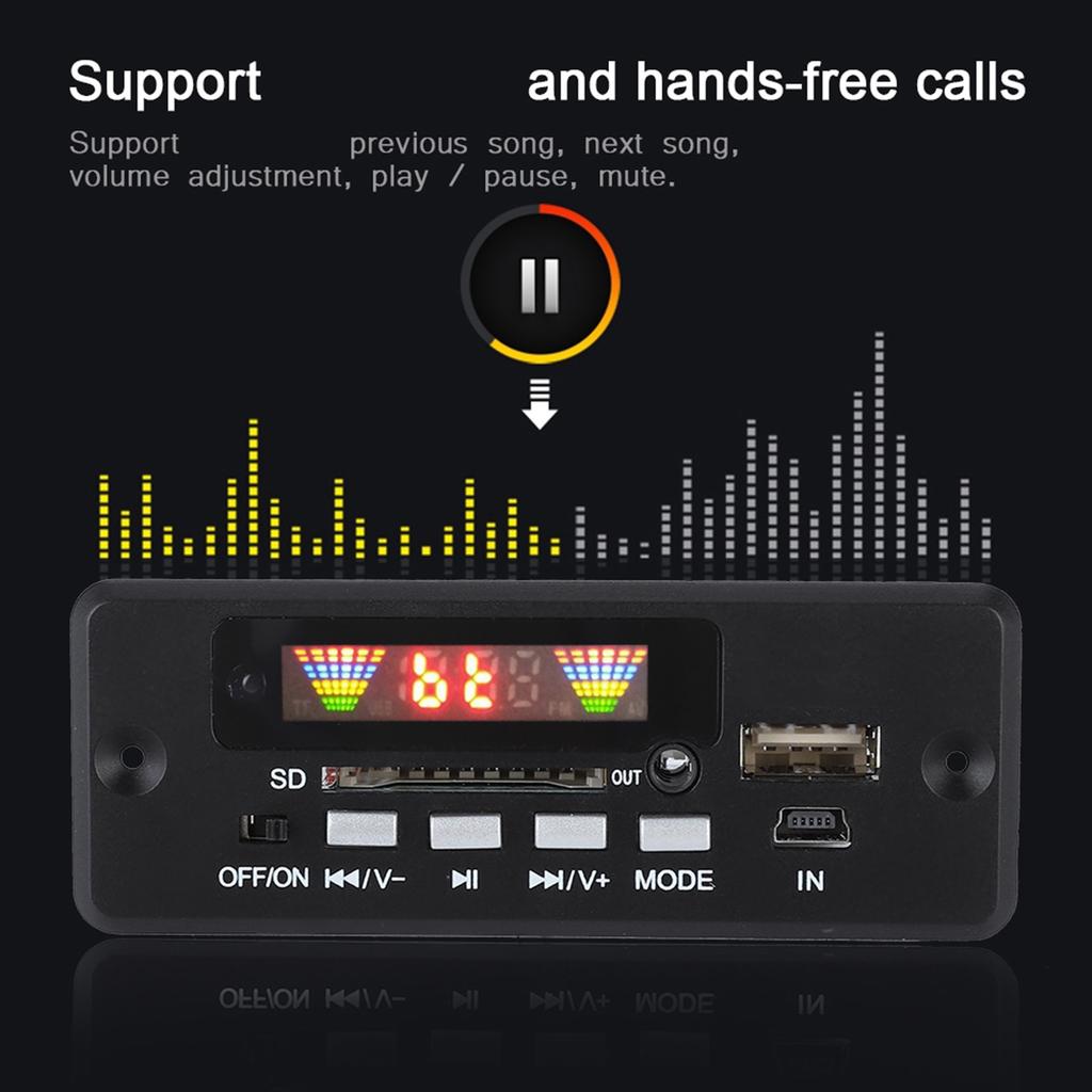 02EBT DX Car Vehicle Hands Free Call Decoder Board Bluetooth Remote Control (Black)