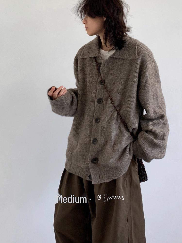 Herbst/Winter Unisex Japanischer Retro Strick-Cardigan Pullover
