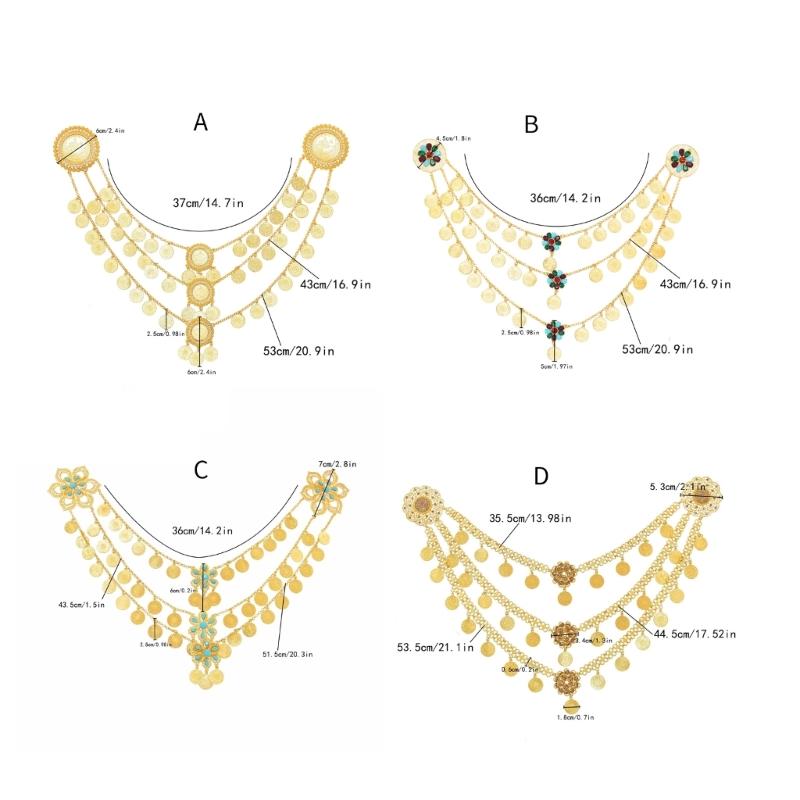 Multi Layer Alloy Coin Tassels Shoulder Chain Necklace Shoulder Accessory for Fashion Forward Women Seeking Unique Style