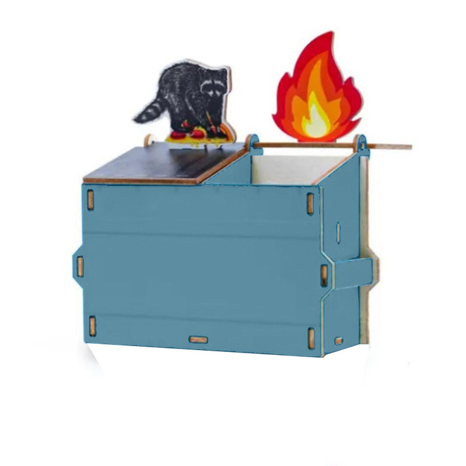 Dumpster Fire Pencil Holder , Funny Raccoon Desk Dumpster Fire Pencil Holder, Dumpster Fire Desk Caddy, Funny Gift For Coworkers, Desk Decoration One Size