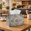 1pc Rococo Luxury Floral Tissue Holder - Symmetrical Mandala Rose Classic, Sturdy Napkin Organizer for Vehicle, Kitchen, Dining, Home Decoration - Orn