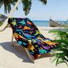 Colorful Cartoon Dinosaurs on Dark Background Patterned beach towel quick dry perfect for travel outdoor sports jogging the beach and swimming