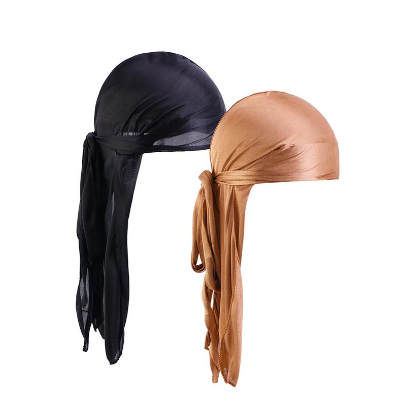 2 pcs Silky Satin Durags for Men Designer Long Tail Beanies Doo Rags Caps Du-rags for Women Silk Satin Tie Do Rags Cap for Waves