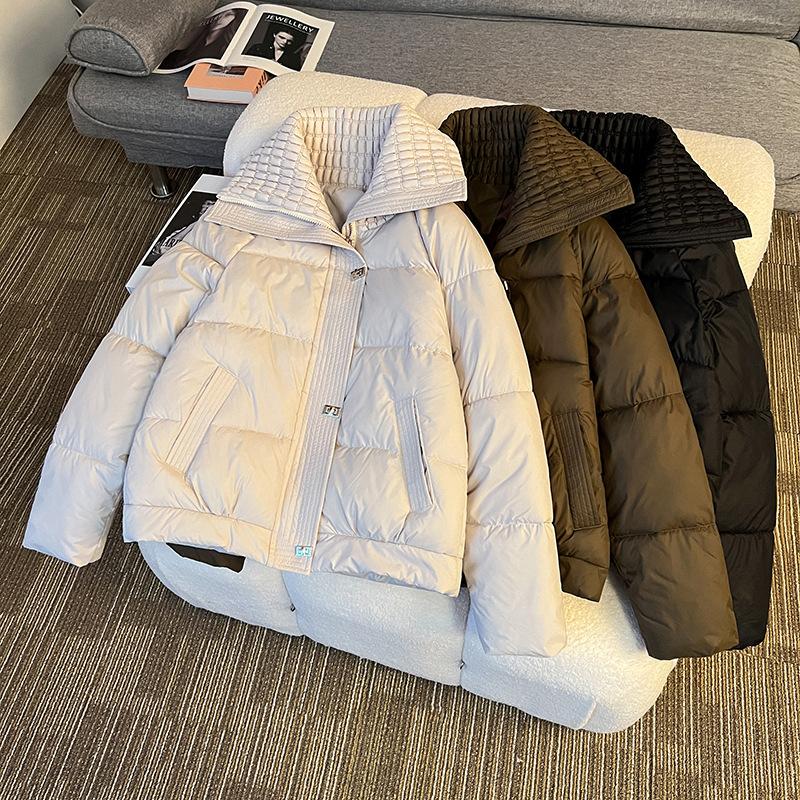 2025 new down cotton jacket women's short lapel fashion high-end small fragrance style slimming winter warm jacket