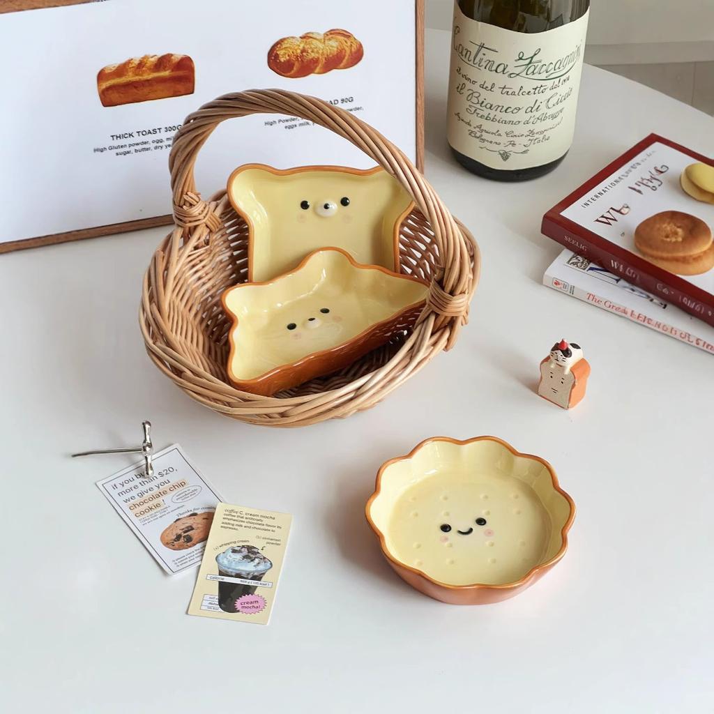 Ceramic Dipping Dish Cute Small Sauce Plate for Soy Sauce Vinegar Hotpot Home Kitchen