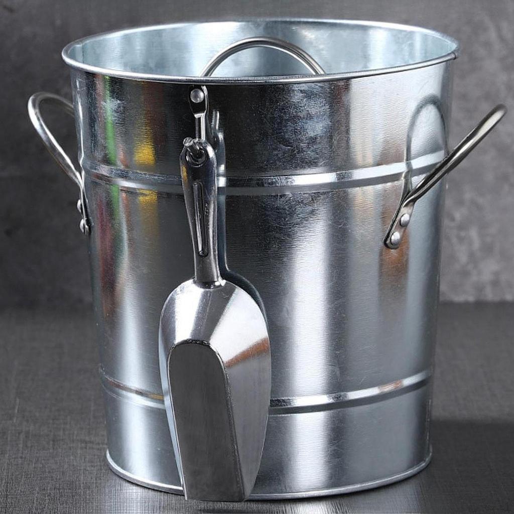 Double Wall Ice Bucket Champagne Retro with Handle Wine Beverage Tub for Chilling