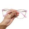 Zinc Zinc Alloy Anti Blue-lay Eyewear Lightweight Women Plain Glasses Trendy Cat Eye Glasses  Business