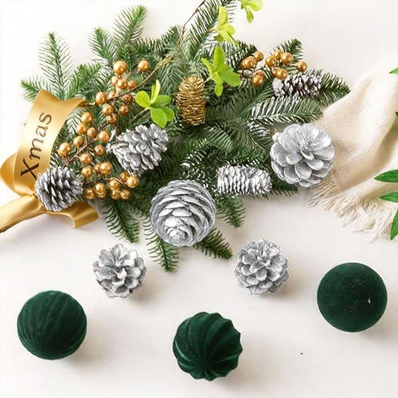 6CM8CM Christmas Tree Ornaments Shaped Swan Flannel Plastic Balls Christmas Ornaments Flocking Christmas Balls