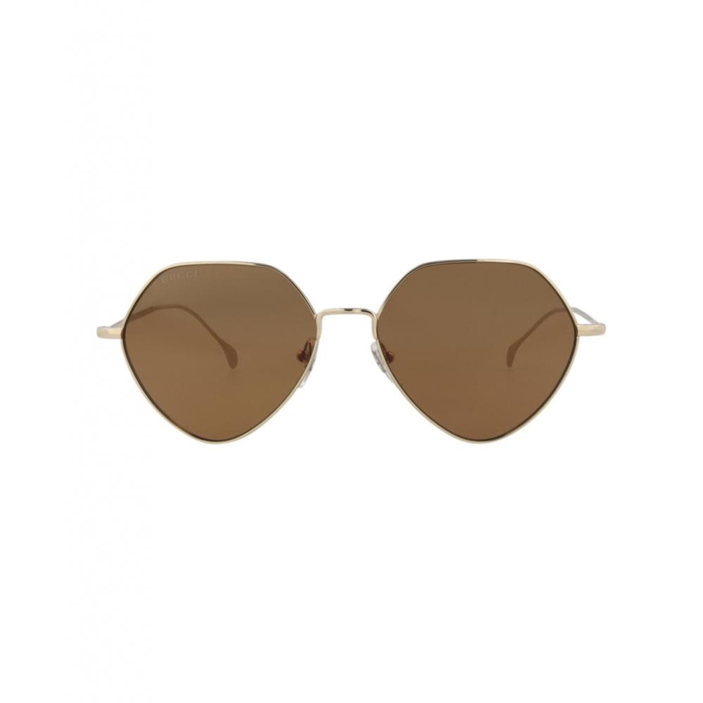 

Gucci Square Frame Metal Sunglasses Gold Gold Brown One Size