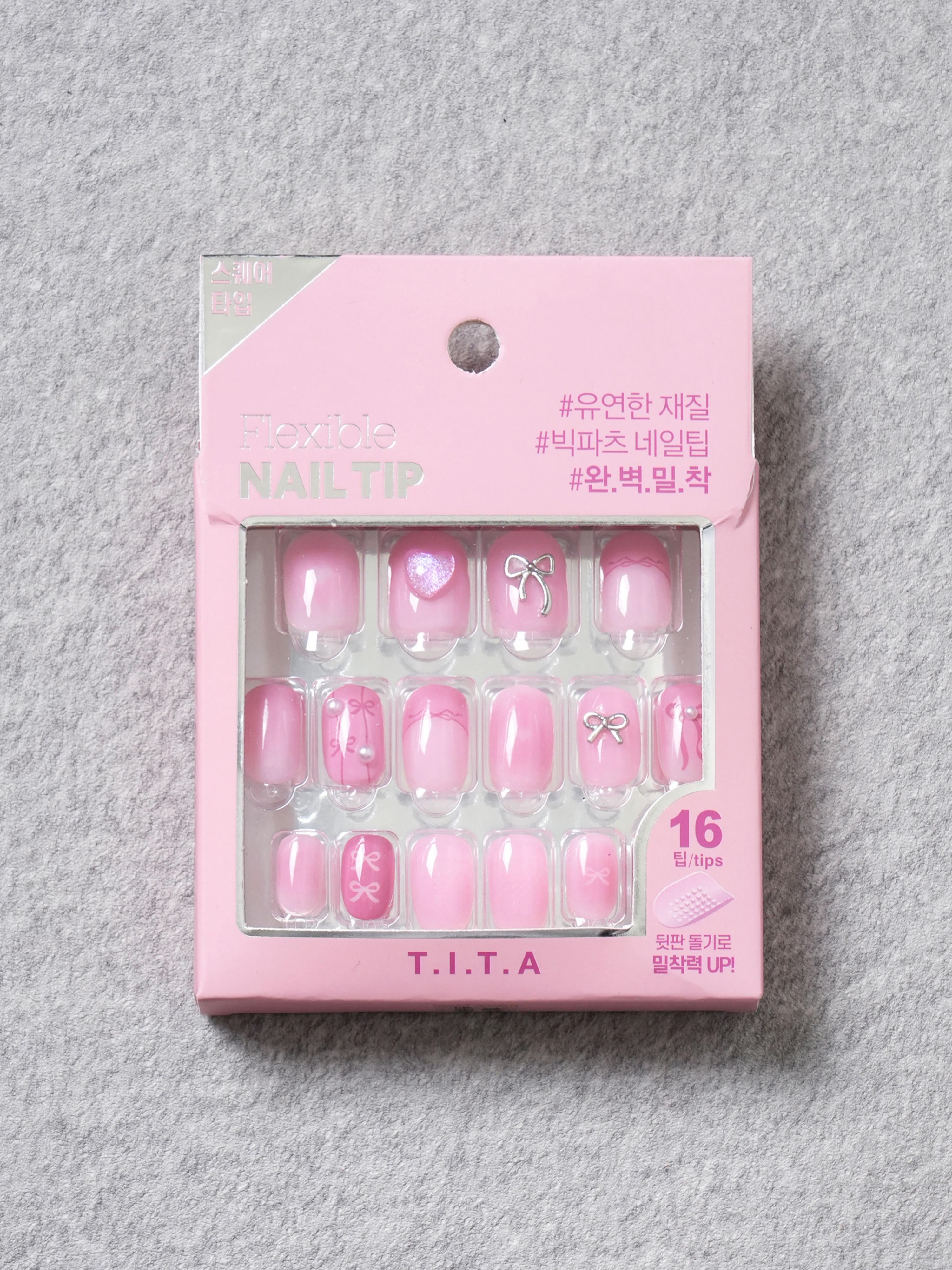 25SS Tita Press-On Square False Nails Set #3 1ea