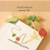 Classical Chinese Hollow Bookmark with Lotus Leaf Pendant