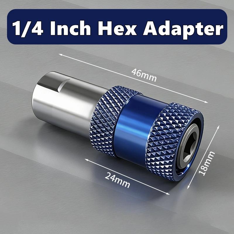 10mm Threaded To 1/4 Inch Hex Adapter Long-Lasting Automatic-Locking Hex Shank Adapter Quick Release Drill Converter Metal