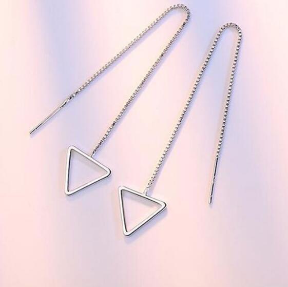 Длинные круглые серьги-подвески из стерлингового серебра 925 пробы для женщин и девушек, модные ювелирные изделия из стерлингового серебра