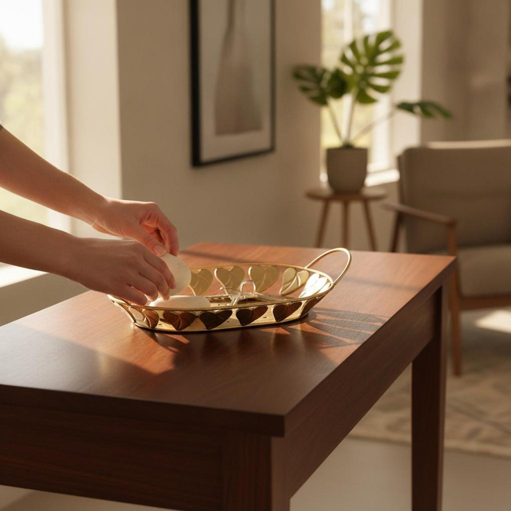 Elegant Decorative Tray with Handles Openwork Serving