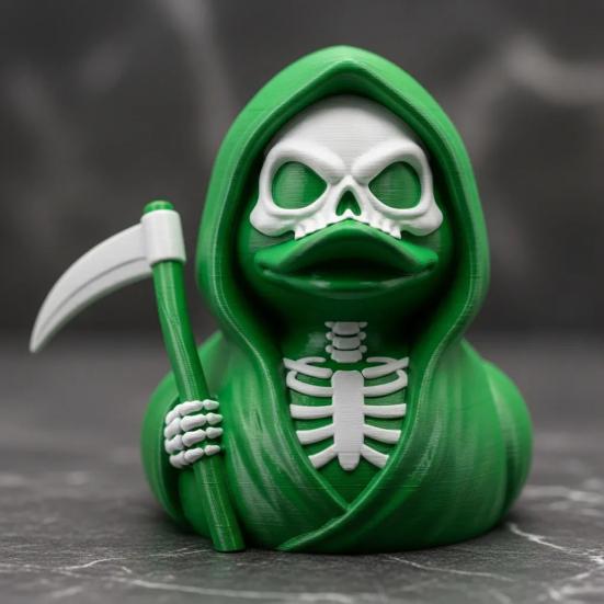 Scythe Skeleton Duck Figurine Resin Gothic Duck Ornament Skeleton Duck Collectible Statue for Halloween Decor Home Office Desk