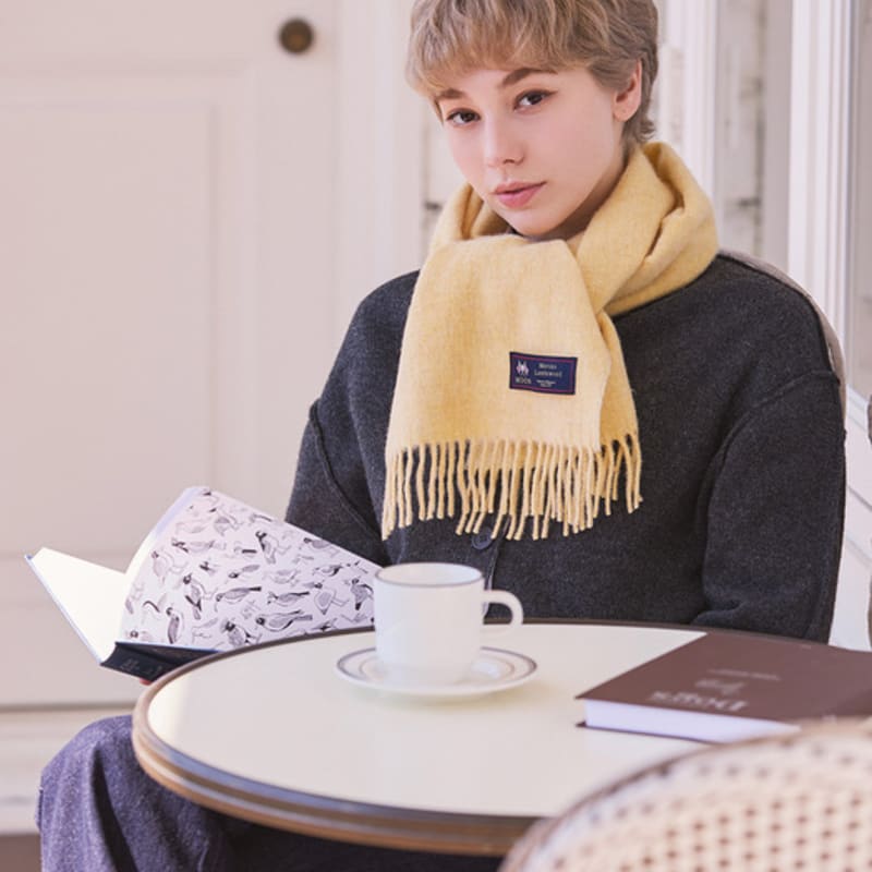 ABRAHAM MOON Merinowolle Schal 25cm - Sand