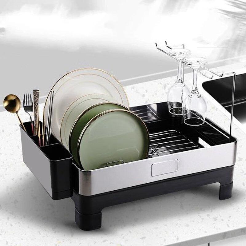 304 Stainless Steel Kitchen Countertop Dish Drying Rack