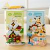Non-Toxic Christmas Toys Four Seasons Cabin Building Blocks Micro Bricks Kids Educational Toys Diy Christmas Decorations Gifts