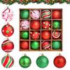16 Pcs Christmas Ball Ornaments 2.36 Inch Shatterproof Plastic Balls Christmas Tree Hanging Decoration for Xmas Tree Holiday Party Decor