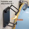 Foldable Hole-Free Sink Rack Wall-Mounted Washing Basin Hook for Kitchen and Bathroom