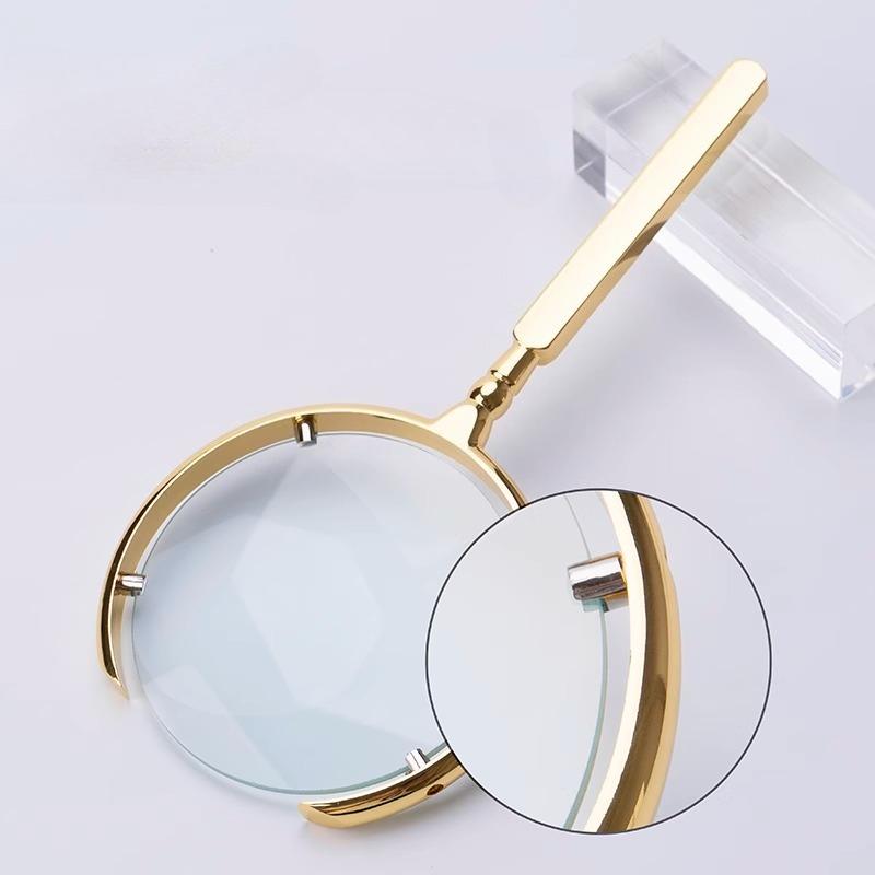 10x 110mm Metallic Handheld Reading Magnifier Hd Optical Lens Magnifying Glass Helping Hands Loupe