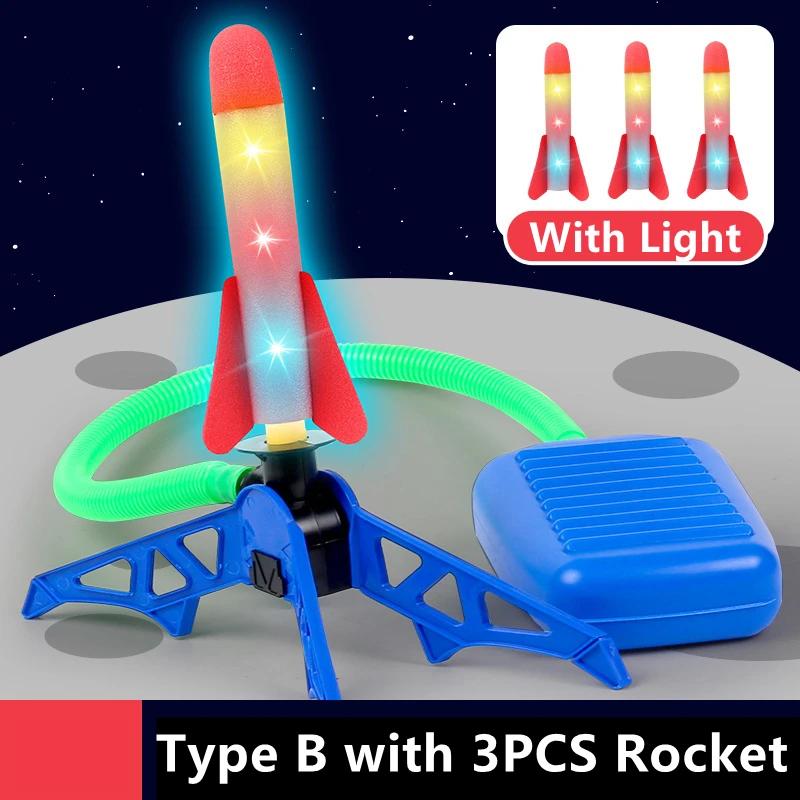 

Игрушечная ракетная установка для детей, ракета-носитель Stomp to Flying Foam, воздушная стартовая площадка, веселая спортивная игра для детей на свежем воздухе LED light with 3PC Rocket