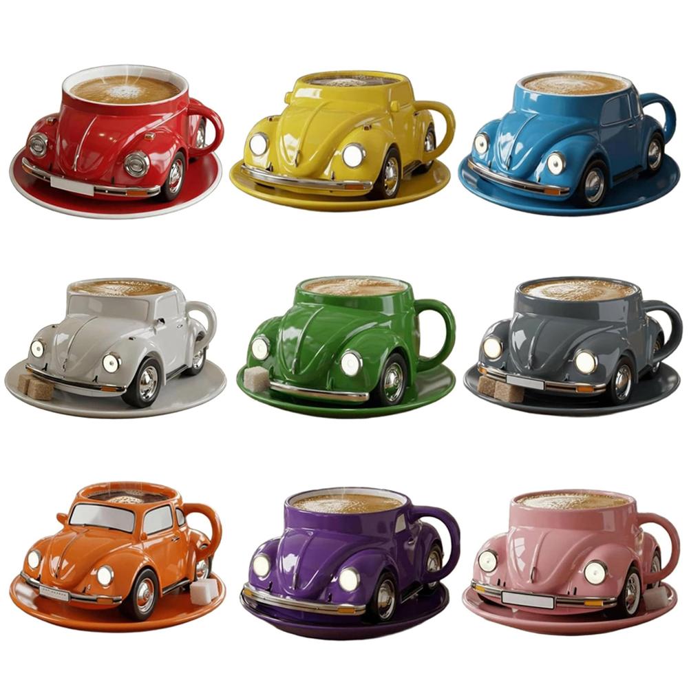 Kreatywny Kreskówkowy Kubek Pojedynczy do Kawy w Kształcie Żuka Bez Podstawki i łyżeczki Świąteczne Nowatorskie Kubki Z Uchem Prezenty dla przyjaciół rodziny