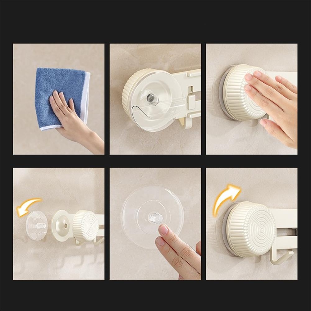 Bohrfreie Wandmontage Saugnapf Haken Halter 30/40/50cm Küchenaufbewahrungsregal Abnehmbarer Handtuchhalter Kleiderbügel Haken