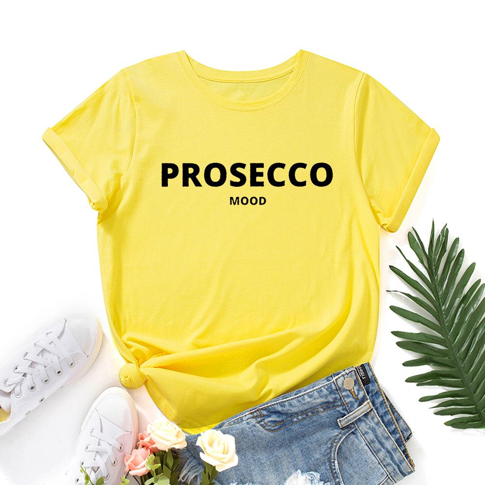 Cotton T-Shirt Short Sleeve Round Neck Women 2d Print Tops