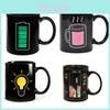 Kreative wärmeempfindliche Keramiktasse mit Glühbirnen-, Tetris- und Batteriemuster für Weihnachtsgeschenke und Veranstaltungen