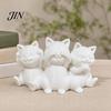 Cat Shaped Desktop Decor Three Wise Cats Figurines, 3D Printed Minimalist Statue for Desk Artistic Statues Decor, Ancient Wisdom Ornament Home Office,