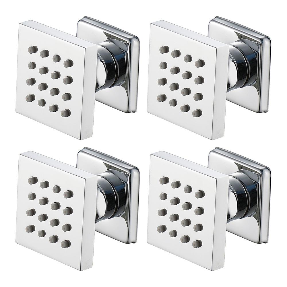 Wall Mounted Massage Shower Jets Brass Bathroom Shower Faucet Accessories Square Gold G1/2 Connector 5years Guruantee