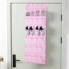 Non-woven Fabric Hanging Bag with Hook 24 Mesh Pocket 6 Layers Large Capacity Foldable Over Door Hanging Hat Shoe