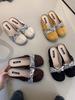 IPPEUM  Mules Shoes Round Toe 2025 Summer Ballet Flats Velvet Women Flat Shoes