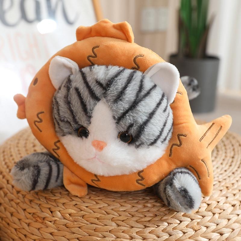 Kawaii Cat Plush Toys Lovely Kitty Turn To Flower Bread Toast Taiyaki Lion Dolls Stuffed Soft Pillow Great Birthday Gift