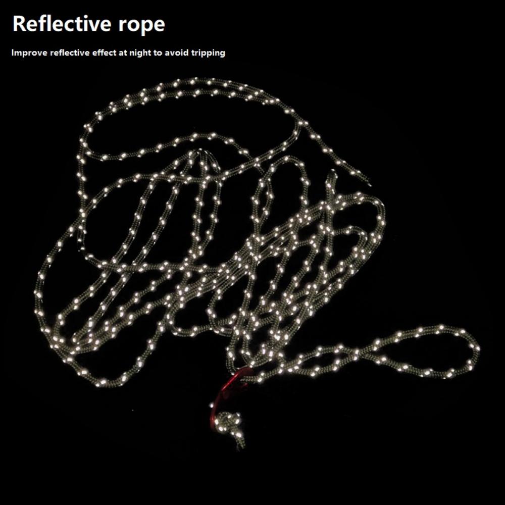 4 Pcs 49.2FT 4mm Reflective Camping Guyline Rope Black 2Pack with Cord Adjusters 4Pack, 1 Set