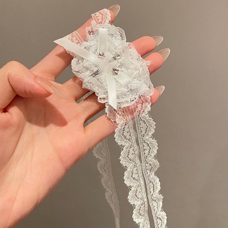 Women Sweet And Cool Black White Lace Bows Heart Cross Eye Mask Suitable For Halloween Theme Lolita Dark Gothic Cos Accessories