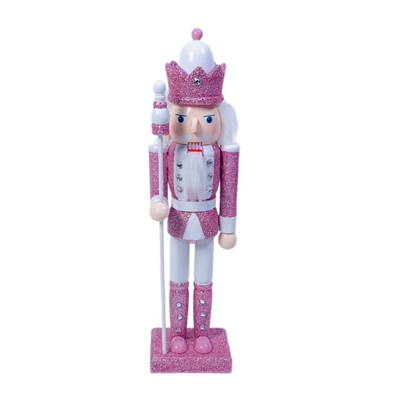 Stylish Nutcrackers Soldier Ornament Pink Series Nutcrackers Soldier Figurine Ornament for Individualized Room Decors