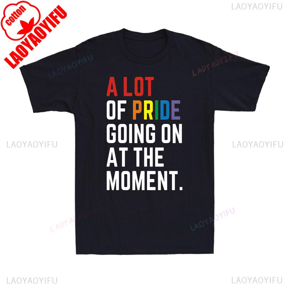 LGBT Pride Monat Lustig Viel Stolz Gerade Los Herren T-Shirt Unisex Buchstaben Slogan Gedruckt Sommer Kurzarm