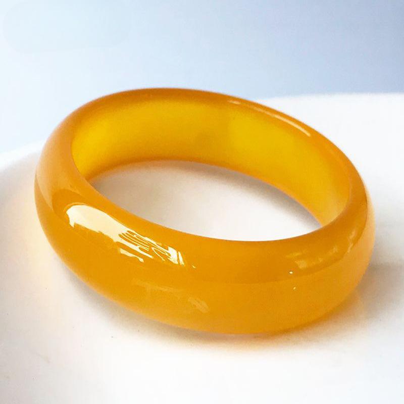 Bracelet en agate jaune naturelle Bracelet en agate à la mode Bracelet en jade Cadeau pour femme