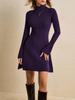 Cross-Border Europe-America Chic Wine Red Dress: Autumn/Winter High Neck Style