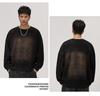 Men's Retro Washed Heavyweight Sweatshirt - 2025 Spring/Autumn Style, Round Neck, Long Sleeve