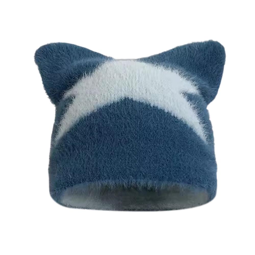 Butterfly Five Pointed Star Cat's Ears Hats Thickened Winter Autumn Pullover Hat Men Women