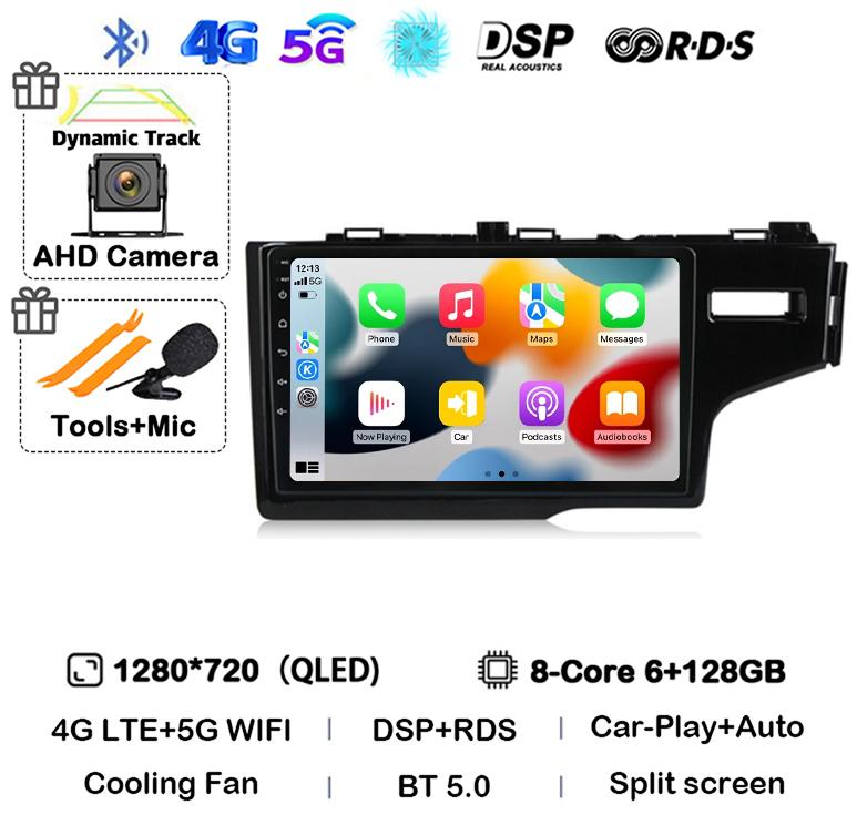 Android 14 Auto For Honda Jazz 3 2015-2020 Fit 3 GP GK 2013-2020 RHD Car Radio Multimedia Player Navigation Stereo GPS Head Unit