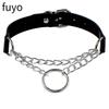 Woman Black Punk Choker Collar Necklace Pu Leather Goth Rivets Choker Necklace Pendientes Party Club Sexy Gothic Femme Jewelry