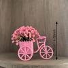 1pc Vintage Mini Bicycle Model with Flower Basket, Faux Greenery for Farmhouse Charm, Perfect Photo Prop & Desk Decor