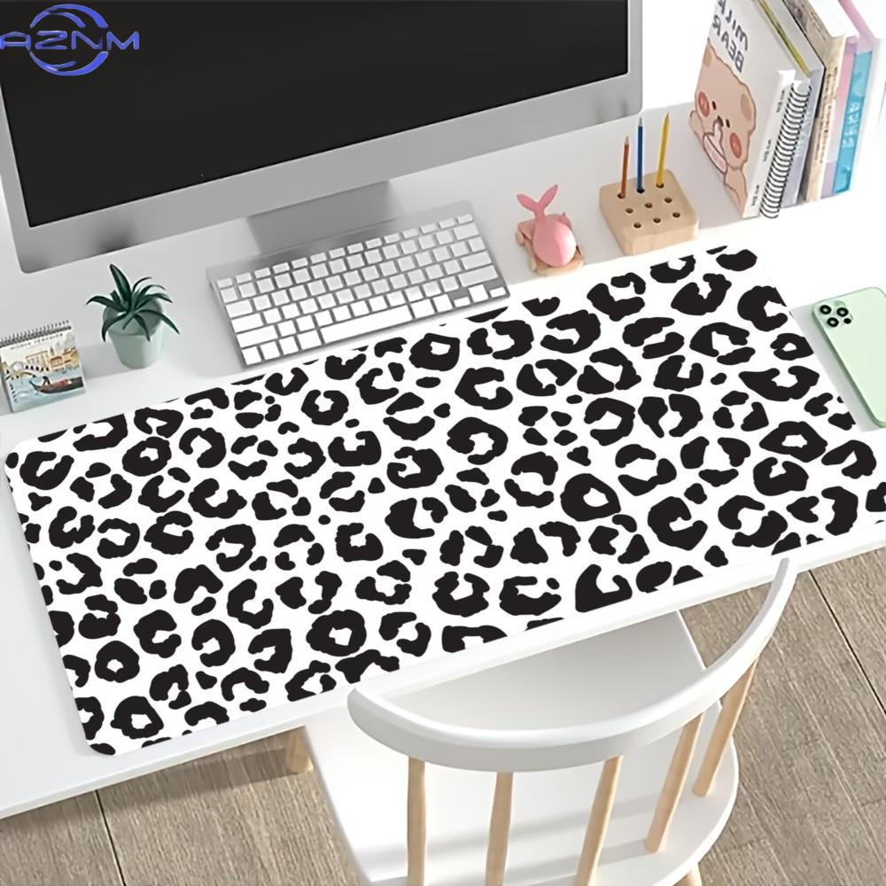 Extended Gaming Mouse Pad Leopard Non Slip Stitched Edge Rubber Base Desk Mat Keyboard Carpet For Pc Laptop Gaming Office Use