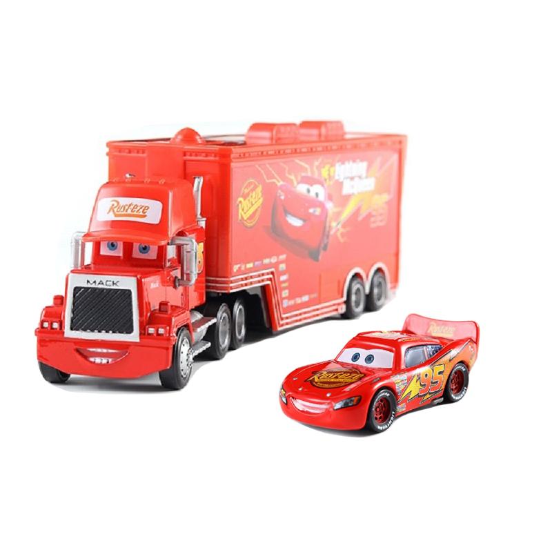Pixar Cars Truck Attached Model Car Anime Figure Mack Semi-Hauler Rust-eze Racing Toys Container Trucks Children Birthday Gifts