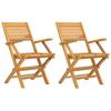 Garden Chairs 2 pcs Foldable 55 x 62 x 90 cm Solid Teak Wood