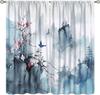 Chinese Landscape Curtain   Japanese Asian Landscape Painting Oriental Ink Plum Blossom Watercolor Mountain Birds Tree Abstract W